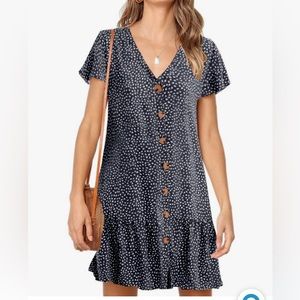 Button Down Navy Blue shift dress